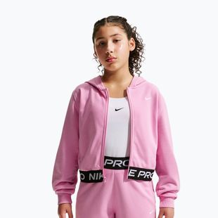 Detská mikina Nike Pro Fleece pink rise/pink rise/black/white