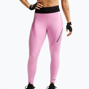 Dámske tréningové legíny Nike Pro Sculpt High-Waisted 7/8 pink rise/black/black
