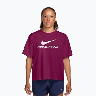 Dámske tréningové tričko Nike Pro Dri-Fit Loose true berry/white