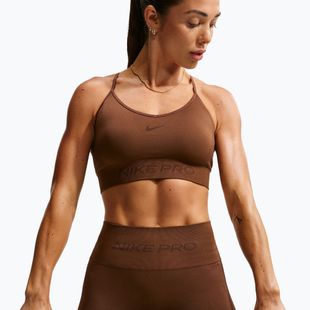 Dámska fitness podprsenka Nike Pro Seamless Light Support Sports Bra cacao wow