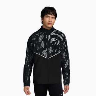 Pánska bežecká bunda Nike Miler Repel UV Printed black/black