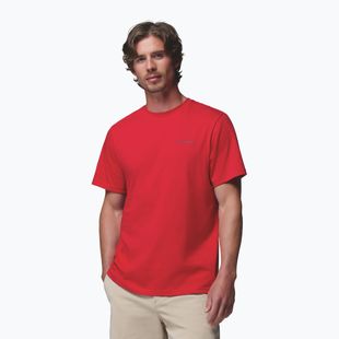 Pánske tričko Columbia CSC Basic Logo Back Tee mountain red/linework c badge