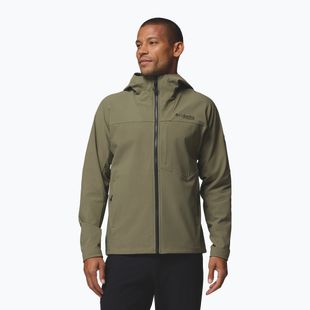 Pánska softshellová bunda Columbia Tennen Mountain Hooded Softshell stone green