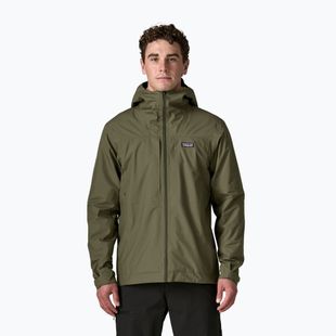 Pánska nepremokavá bunda Patagonia Insulated Boulder Fork Rain basin green