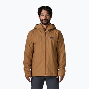Pánska nepremokavá bunda Patagonia Insulated Boulder Fork Rain deer brown