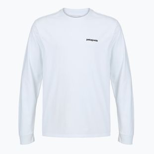 Pánske tričko longsleeve Patagonia P-6 Logo Responsibili fiber white