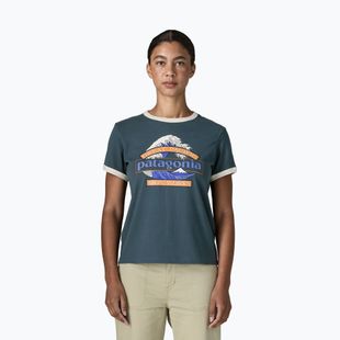 Dámske tričko Patagonia Great Waves Ringer Tee summit blue