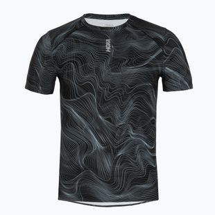 Pánske bežecké tričko HOKA EveryRun CLF PRT black/white