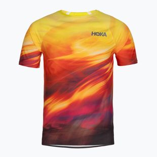 Pánske bežecké tričko HOKA Race Day Short Sleeve TR PRT hoka citrus print