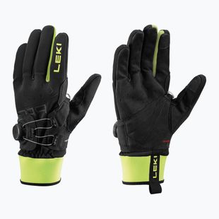 Lyžiarske rukavice LEKI PRC Boa Shark black/neon yellow