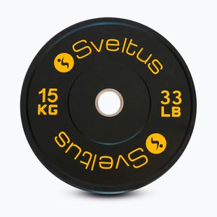 Olympijský bumper kotúč Sveltus Training Olympic Disc 15 kg black