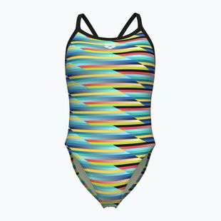 Dámske jednodielne plavky arena Racing Stripe Xcriss Cross black multi/black