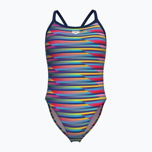 Dámske jednodielne plavky arena Racing Stripe Xcriss Cross navy multi/navy