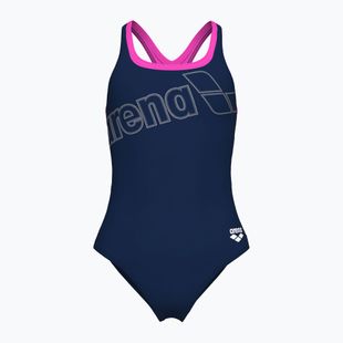 Dámske jednodielne plavky arena Logo Swim Pro navy/shocking pink