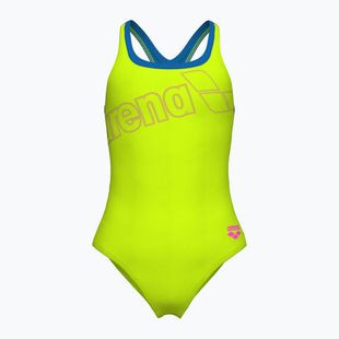 Dámske jednodielne plavky arena Logo Swim Pro artic lime/blue china