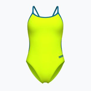Dámske jednodielne plavky Arena Lace Back Solid artic lime/blue cosmo