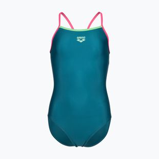 Detské jednodielne plavky arena Light Drop Solid deep teel/shocking pink/verbena