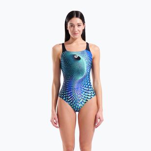 Dámske jednodielne plavky arena Peacock Swim Pro Back multi green/black