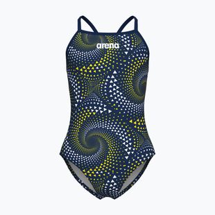 Detské jednodielne plavky arena Fireflow Lightdrop Back navy/team navy yellow