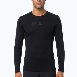 Pánske trekové tričko longsleeve Millet Ubic Wool LS Pullover black