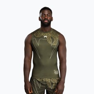 Pánsky rashguard Venum Serpenti bez rukávov khaki/bronze/ivory