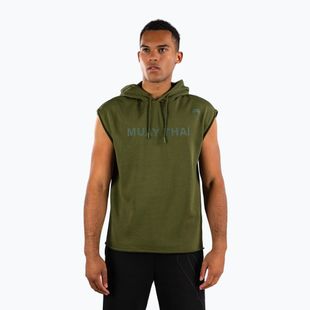 Pánska mikina Venum Muay Thai VT Sleeveless Hoodie military green