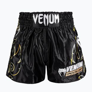 Pánske tréningové šortky Venum VTC Flames Muay Thai black/gold