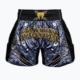 Pánske tréningové šortky Venum Wolf Attack Muay Thai Shorts black/grey