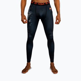 Pánske tréningové legíny Venum Thunder Dragon Spats Black/Grey/Copper