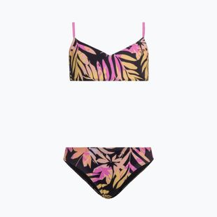 Detské dvojdielne plavky ROXY Active Joy Basic Triangle Set 2021 anthracite zebra jungle girl