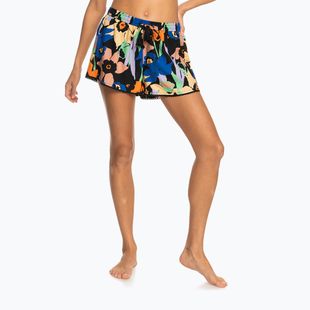 Dámske plavecké šortky ROXY Salty Tan 2021 anthracite flower jammin