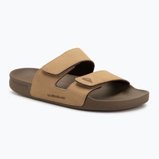 Pánske šľapky Quiksilver Rivi Leather Double Adjust tan 1