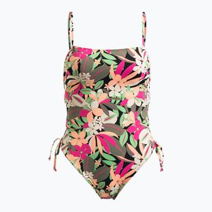 Dámske jednodielne plavky ROXY Printed Beach Classics Lace UP anthracite palm song s