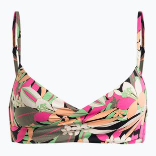 Vrchný diel plaviek  ROXY Printed Beach Classics Wrap anthracite palm song s