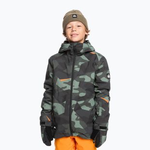 Detská snowboardová bunda Quiksilver Mission Printed puzzle camo sea spray