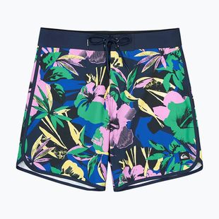 Pánske plavecké šortky Quiksilver Surfsilk Scallop 18" dark navy interact floral