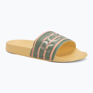 Dámske šľapky ROXY Slippy II Printed gold haze