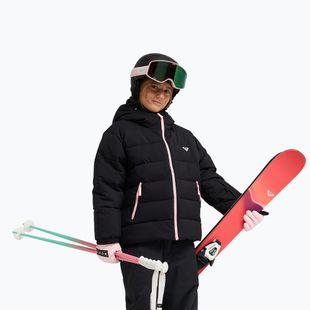 Detská snowboardová bunda ROXY Snowyhill Puffy true black