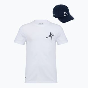 Lacoste pánske tenisové tričko TH1044 white/navy blue