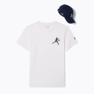Lacoste pánske tenisové tričko TH1044 white/navy blue