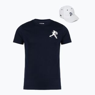 Pánske tričko + čiapka Lacoste TH1044 navy blue/white