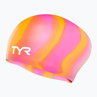 Plavecká čiapka TYR Multi-Color Long Hair Silicone orange/pink