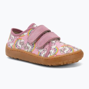 Detské barefoot topánky Froddo Canvas white/pink