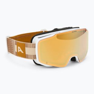 Lyžiarske okuliare Alpina Taos Q-Lite white/ earth matt/ gold