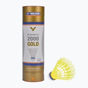 Bedmintonové košíky VICTOR Nylon Shuttle 2000 slow 6 ks. žltá