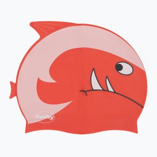 Fashy 3048 Žlto-červená detská plavecká čiapka s potlačou