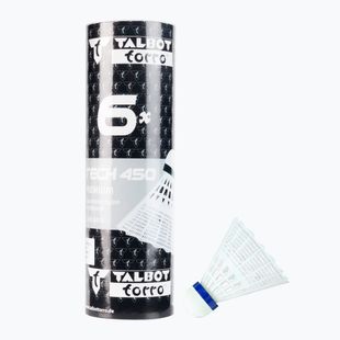 Talbot-Torro Tech 450 bedmintonové rakety, Premium Nylon 6 ks biela 469182