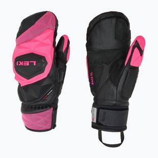 Dámske lyžiarske rukavice LEKI WCR Venom SL 3D Mitt black/ pink