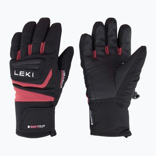Detské lyžiarske rukavice LEKI Griffin 3D Junior black/ rose