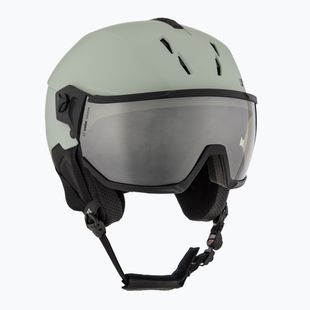 Lyžiarska prilba UVEX Instinct Visor oxid green matt/mirror silver/smoke